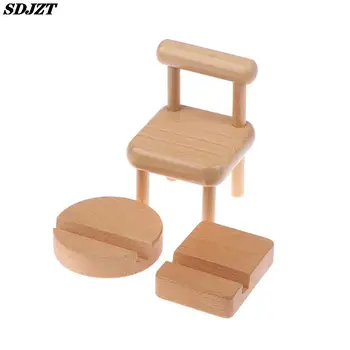 1 шт. мини-подставка для мобильного телефона, деревянный стул, держатель для телефона, настольная подставка для стула, украшение