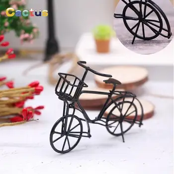 1 шт. Миниатюрный велосипед для кукольного домика 1:12, модель велосипеда из черного металла, спортивная игрушка на открытом воздухе, Детская игрушка для ролевых игр, Аксессуары для кукольного домика