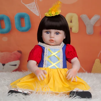 19 Дюймов 49 СМ Reborn Baby Dolls Полное Силиконовое Виниловое Тело Настоящая Сенсорная Кукла Прекрасная Принцесса Девочка Кукла Лучший Товарищ Для Игр Для Детских Подарков