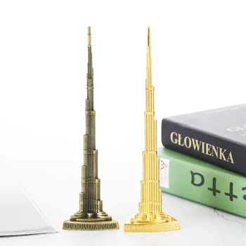 19 см Горячие модели Дубай Бурдж Халифа мировая достопримечательность модель здания металлические поделки мебель для дома современный минимализм