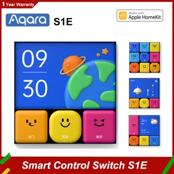 2023 Aqara Smart Switch S1E Сенсорное Управление 4 Полноцветных Светодиодных Таймера Календарь Статистика Мощности Пульт Дистанционного Управления Настройкой Сцены Для приложения Homekit Aqara