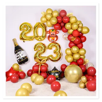 2023 Новогодний набор для украшения вечеринки С Новым годом Латексный воздушный шар Новогодний воздушный шар 2,8 г латексный металлический воздушный шар