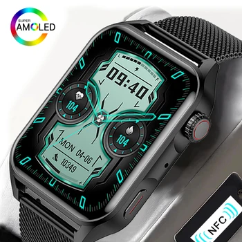 2023 Новые Смарт-часы с NFC Для Мужчин, AMOLED HD Экран, Всегда Отображающий Время Вызова по Bluetooth, IP68, Водонепроницаемые Смарт-Часы Для Женщин, Для Huawei