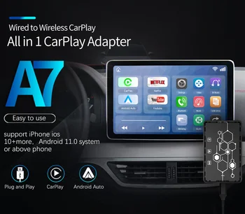 2023 НОВЫЙ проводной и беспроводной адаптер CarPlay для Android Android auto для универсального автомобильного мультимедийного видеоплеера Netflix YouTube