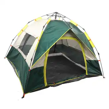 3-4-Слойная непромокаемая палатка для кемпинга на открытом воздухе для кемпинга на песчаном пляже и семейных вечеринок Зеленый Синий