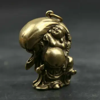 36 мм Маленький сувенир китайского буддизма Фэншуй, бронзовый кулон богатства Будды Майтрейи