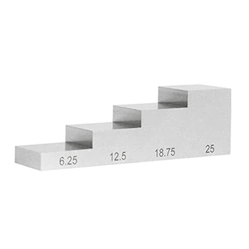 4-ступенчатый тестовый блок, калибровочный блок из нержавеющей стали, UT-блок, шаговый клин толщины, ультразвуковой тестовый блок 6,25-25мм