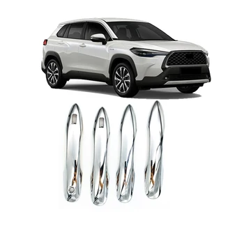 4ШТ ABS Хромированная Дверная ручка, Защитные чехлы, планки для Toyota Corolla Cross 2020 2021, Аксессуары для стайлинга автомобилей