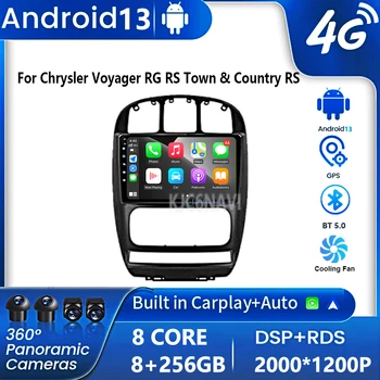 Android 13 для Chrysler Voyager RG RS Town & Country RS 2000 - 2007 Автомобильный стереоплеер Carplay, Мультимедийное радио, GPS-навигация
