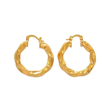Anniyo 3 см, Африканские серьги-гвоздики для женщин, круглая витая серьга золотого цвета, Арабские Эфиопские ювелирные изделия, Свадебная вечеринка, Артикул # 240106