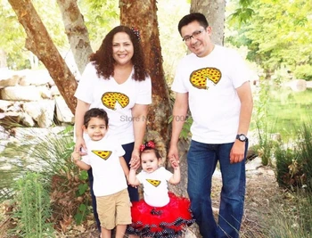 DHL 10 шт./компл., 4 шт./компл., одинаковая одежда для папы и сына в семейном стиле, футболка с принтом пиццы для папы и мамы, детский комбинезон для ребенка