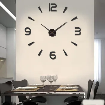 DIY Креативные Простые Светящиеся Цифровые Часы Гостиная Домашний Офис Настенный Декор Без Перфорации Настенная Наклейка Часы Бесшумные Настенные Часы