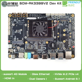 FriendlyELEC SOM-RK3399V2 Dev Kit плата разработки с HDMI входом, основная плата