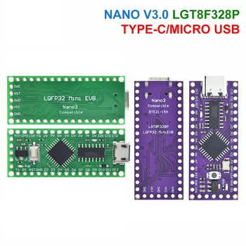 LGT8F328P LQFP32 MiniEVB TYPE-C MICRO USB HT42B534-1/CH340C Замена печатной платы NANO V3.0 для Arduino