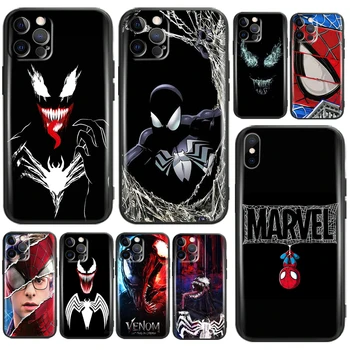 Marvel Venom Человек-Паук Для Apple iPhone 11 12 13 Pro Max 12 13 Mini X XR XS Max SE 6 6S 7 8 Plus Чехол Для телефона из ТПУ Сзади