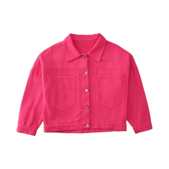 MODX/ Пальто для девочек, Верхняя одежда, однотонные пальто для девочек, весенне-осенние Детские куртки, Повседневная стильная детская одежда 6, 8, 10, 12, 14