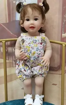 NPK 55 см, Уже окрашенная, Готовая Возрожденная кукла для малышей, полное тело, Мягкий силиконовый винил, 3D кожа, видны вены