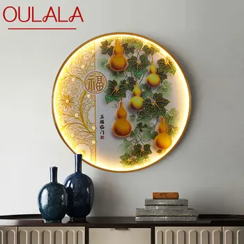 OULALA Современный настенный светильник с изображением, креативные бра в китайском стиле для дома, гостиной, спальни, коридора