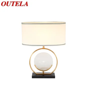 OUTELA Современная светодиодная настольная лампа Роскошного дизайна E27, настольная лампа из белого мрамора, Домашняя светодиодная Декоративная для фойе, гостиной, офиса, спальни