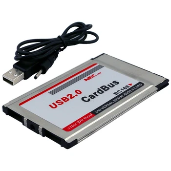 PCMCIA к USB 2.0 CardBus Двойной 2-портовый адаптер для карт 480M для портативного компьютера