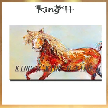 Pintura al óleo de caballo Animal impresionista de alta calidad pintada a mano en lienzo pintura al óleo de caballo para decorac
