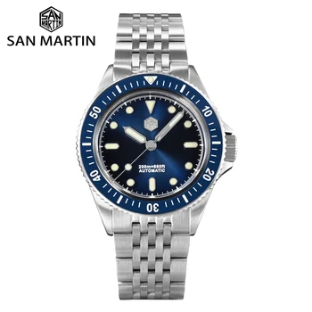 San Martin Спортивные повседневные часы мужские 38 мм оригинальные автоматические механические часы Desig Diver с модным циферблатом на заказ Подарки Miyota 8215