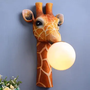 TEMAR Современный Внутренний Настенный Светильник LED Creative Cartoon Giraffe Из Смолы, Бра Для Дома, Детской Спальни, Коридора
