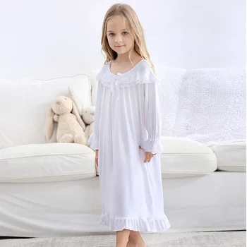 UNIKIWI.Новое детское платье в стиле Лолиты для девочек, пижамы принцессы, винтажные ночные рубашки, детская ночная рубашка, пижамы для отдыха XXL