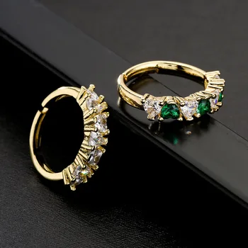 V & YIDOU Light экстравагантное кольцо с цирконом в форме сердца с открытым концом, медная накладка18 кг, золото R820