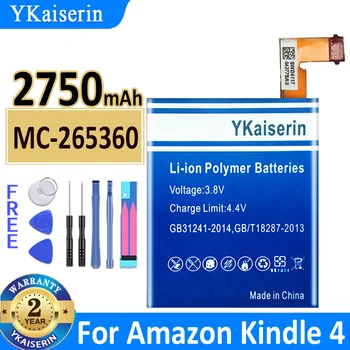 YKaiserin 2750 мАч MC-265360 Аккумулятор для Amazon Kindle 4 5 6 Kindle4 Kindle5 Kindle6 515-1058-01 D01100 S2011-001-S DR-A015