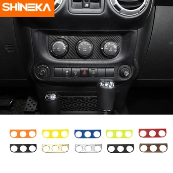 Автомобильные наклейки SHINEKA, декоративные наклейки на панель переключателя кондиционера для Jeep Wrangler JK 2011-2017, Аксессуары