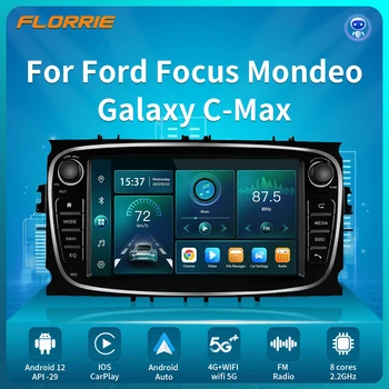 Автомобильный Android 12 CarPlay Радио Мультимедийный Плеер Для Ford Focus S-Max Mondeo 9 Galaxy C-Max GPS Навигация Видео БЕЗ DVD 2Din 4G