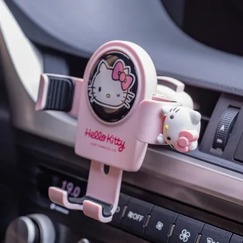 Автомобильный кронштейн для мобильного телефона Sanrio Kawaii в стиле аниме, милый мультяшный креативный автомобильный гравитационный многофункциональный держатель, Милые Игрушки и подарки