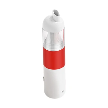 Автомобильный пылесос Портативный ручной пылесос Mini для автомобиля, беспроводной пылеуловитель, циклонный отсос (белый, красный)