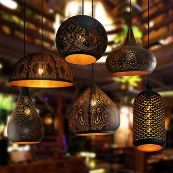 Американское железное искусство Ретро Ресторанная лампа Лофт Промышленная Ветровая люстра Индивидуальность Бар Отель Декоративные лампы из полой рыбьей чешуи