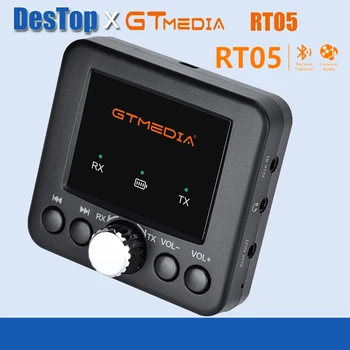 Аудиоадаптер GTMEDIA RT05 BT, режим приемника BT, режим передатчика BT, диапазон беспроводного приема 10 М, встроенный аккумулятор емкостью 250 мАч