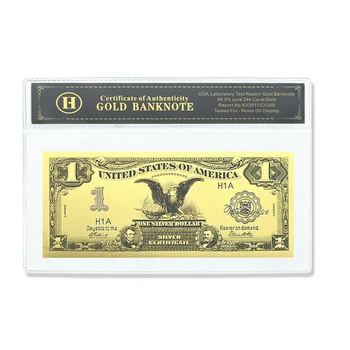 Банкнота из золотой фольги в долларах США номиналом 1 доллар США и предметы коллекционирования в виде ракушек, сувениры, художественные поделки, Невалютные Памятные Подарки
