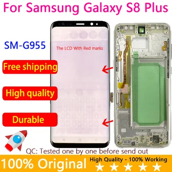 Бесплатная доставка S8 + ЖК-Дисплей Для SAMSUNG Galaxy S8 Plus G955 SM-G9550 G955FD Дисплей С Рамкой ЖК-Сенсорный Экран Дигитайзер В Сборе