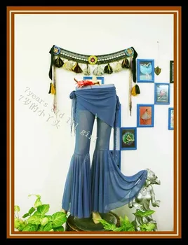 брюки для танца живота tribal fusion Прозрачные тонкие Египетские Круглые брюки-клеш CN27