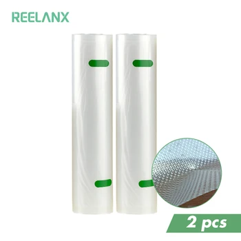 Вакуумные пакеты REELANX 2 рулона для вакуумной упаковочной машины для упаковки пищевых продуктов 15 / 20 / 25 / 28 * вакуумный упаковщик 500 см 2 комплекта