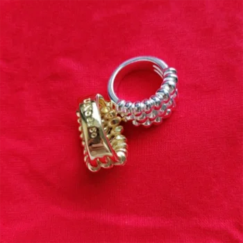 Высококачественное испанское оригинальное модное гальваническое покрытие из серебра 925 пробы и 14-каратного золота с преувеличенным кольцом в виде подковы в подарок к празднику