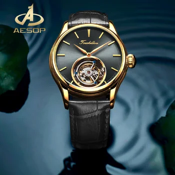 Высококачественные механические часы для мужчин, лучший бренд, автоматические мужские часы AESOP, двухсторонний сапфир, роскошь, 100-метровая водонепроницаемая нержавеющая сталь