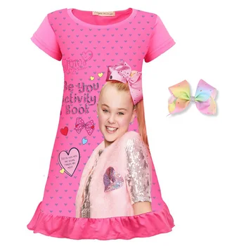 Высококачественные платья для девочек, платье jojo siwa, пижамы, детские пижамы, модный дизайн, детская одежда для девочек, платья принцессы от 6 до 14 лет