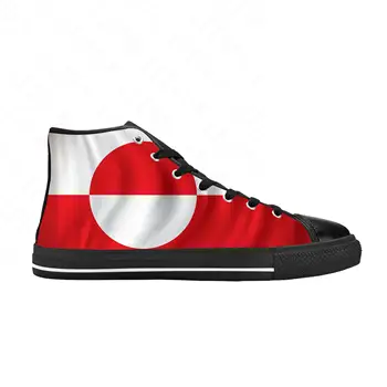 Горячий флаг Гренландии, Патриотическая гордость Дании, Датская повседневная тканевая обувь с высоким берцем, Удобные дышащие Мужские и женские кроссовки с 3D-принтом