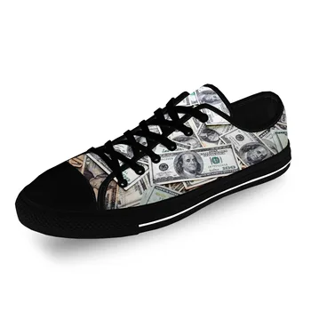Готический доллар, Доллары, Деньги, Аниме, Повседневная ткань, Модная парусиновая обувь с 3D-принтом, Мужчины, Женщины, Легкие Дышащие кроссовки