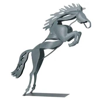Декоративная статуя бегущей лошади, Тонкая работа ручной работы, Уникальный 3D дизайн, Изысканная красивая металлическая статуя лошади для столов
