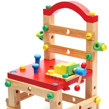 Детский многофункциональный рабочий стул для сборки и разборки гаек, съемный шуруп, практическая развивающая игрушка для мальчиков