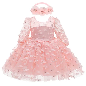 Детское платье для маленьких девочек, платье на день рождения 1-го года, детское праздничное платье принцессы с блестками, детский рождественский костюм, одежда для новорожденных