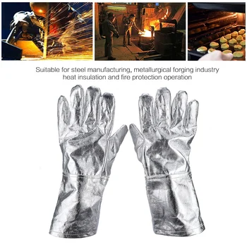 Длинные Защитные Рабочие Термостойкие Перчатки, Алюминизированные Перчатки для огнеупорной сварки, Горячая Распродажа 2022 НОВИНКА