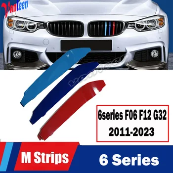 Для BMW 6 серии GT6 F06 F12 G32 LCI Car 3D M Styling Отделка передней решетки Бампера Полоски Наклейки Внешние Аксессуары